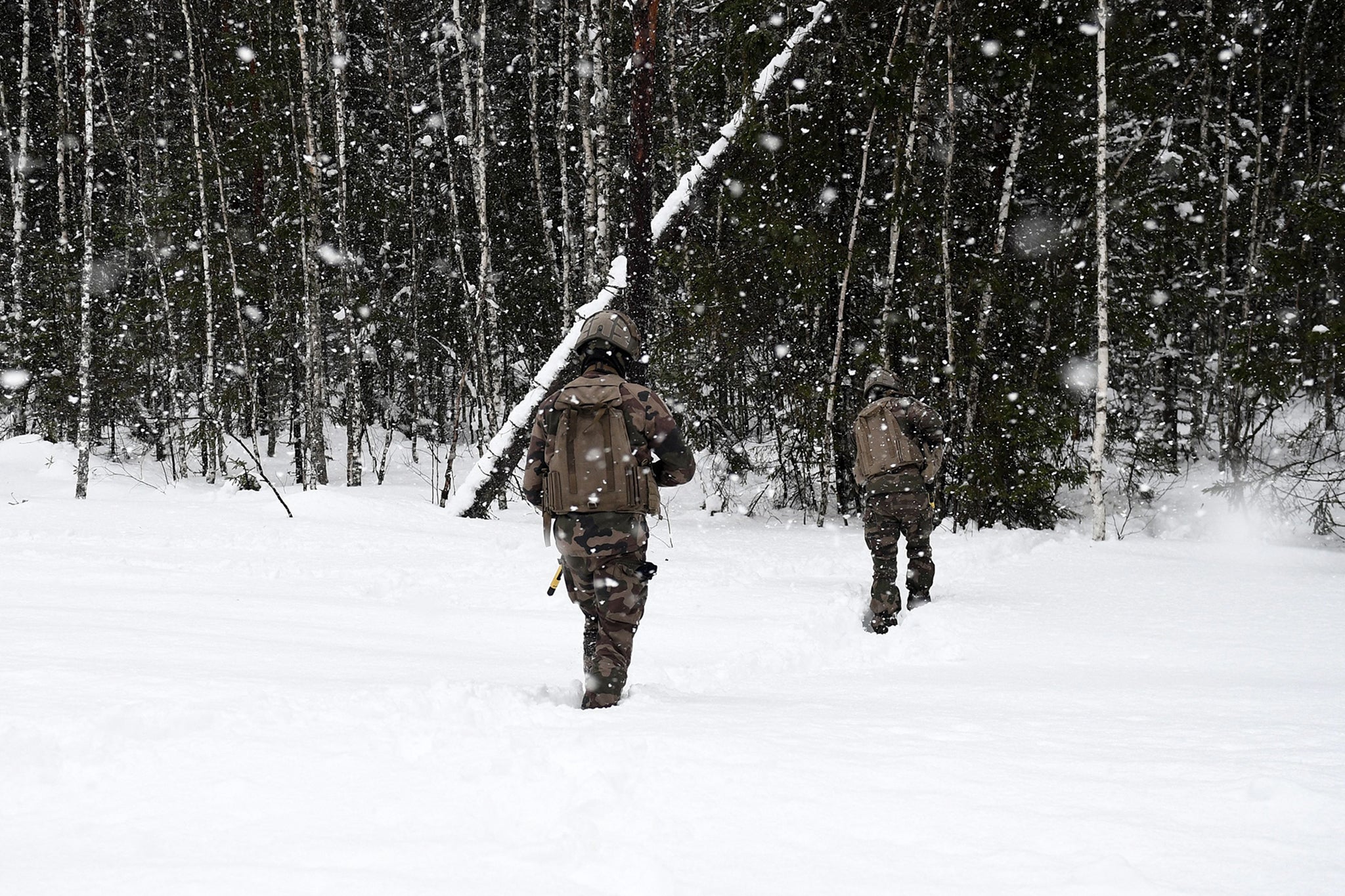 French soldiers take part in a drill in Estonia