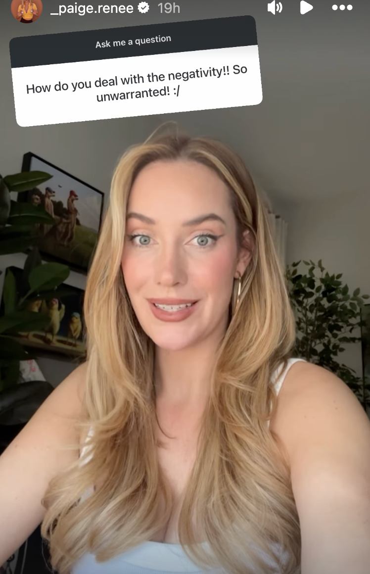 Paige Spiranac reacts to criticism after being accused of cheating during golf tournament