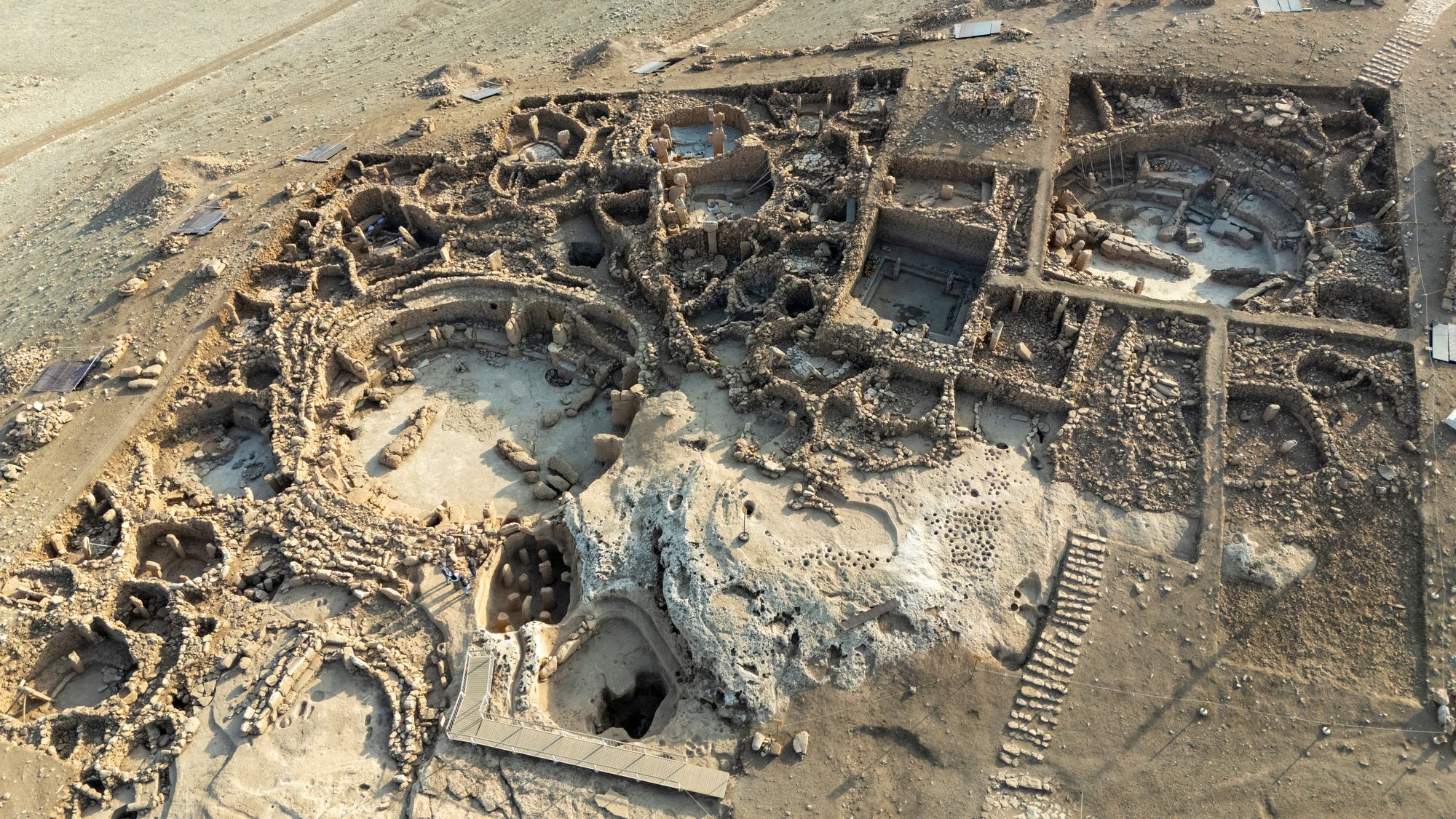 A drone view of the excavation site at Karahantepe
