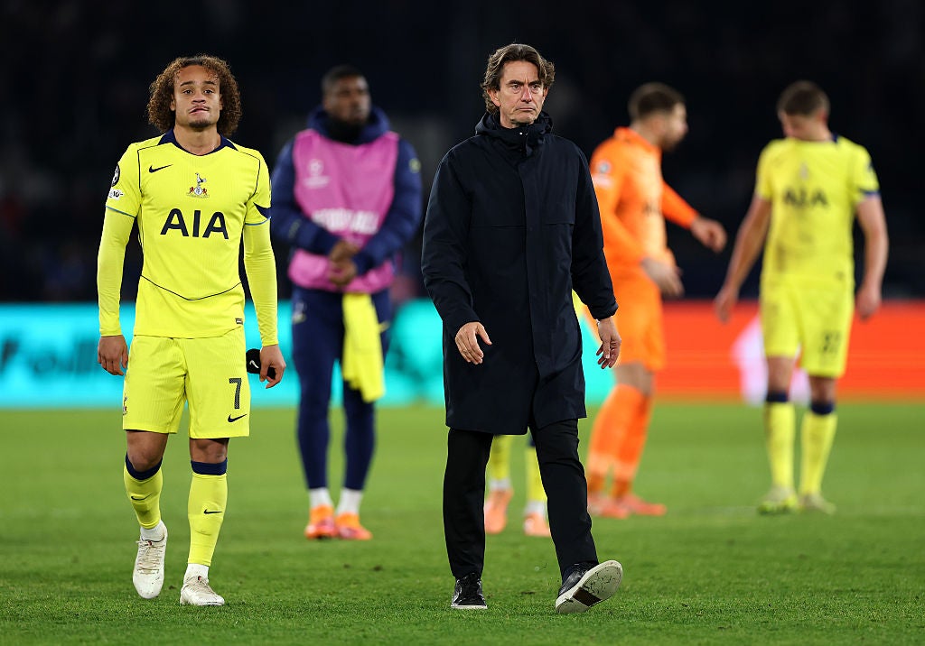 Spurs' loss to PSG puts them 16th in the table