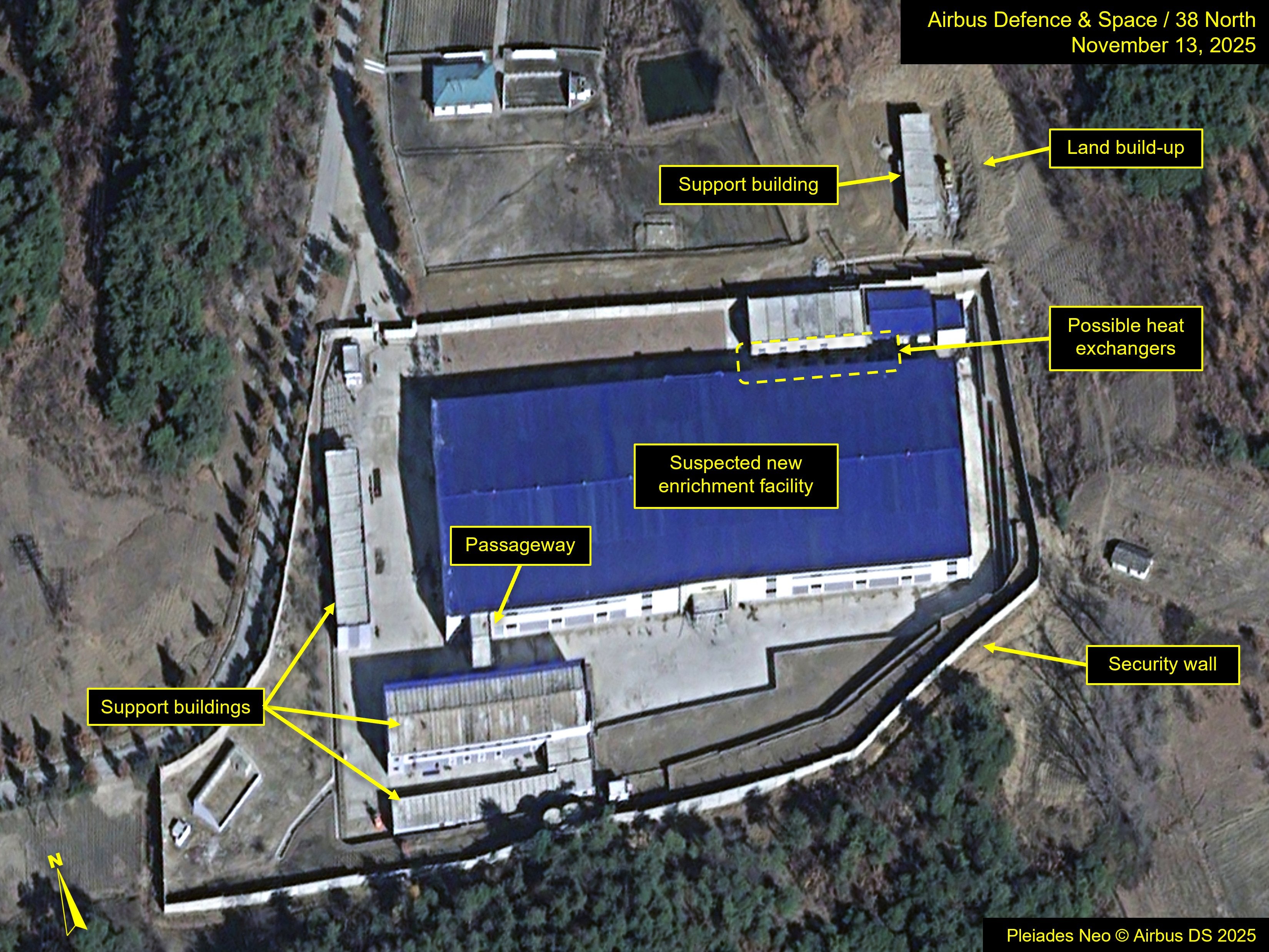 An overview of progress at the possible uranium enrichment facility on 13 November 2025