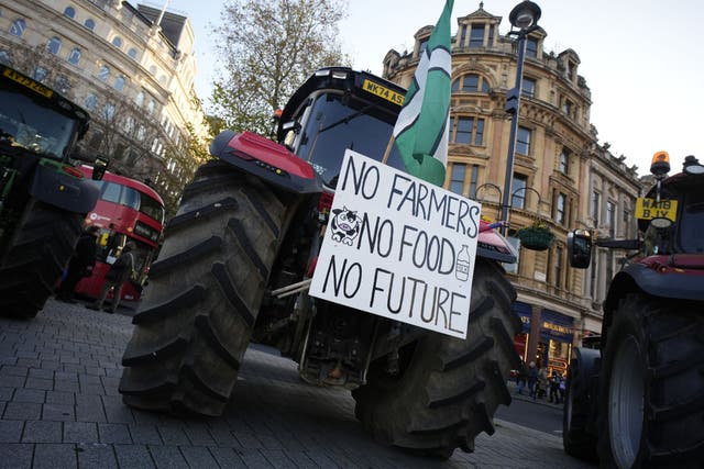 <p>A farmers’ protest took place in Whitehall despite a police ban</p>
