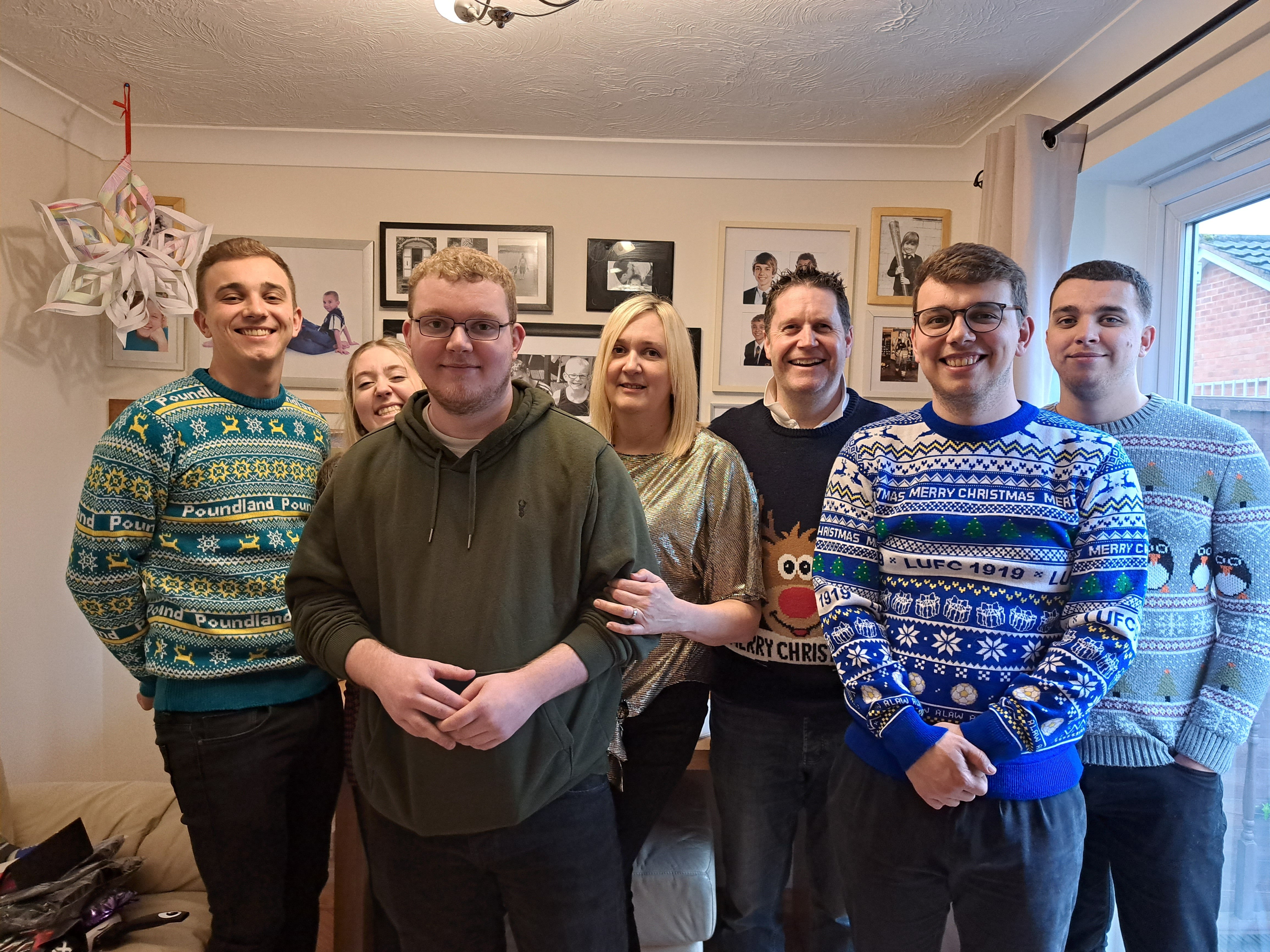 Crystal and her family two Christmases ago before her diagnosis