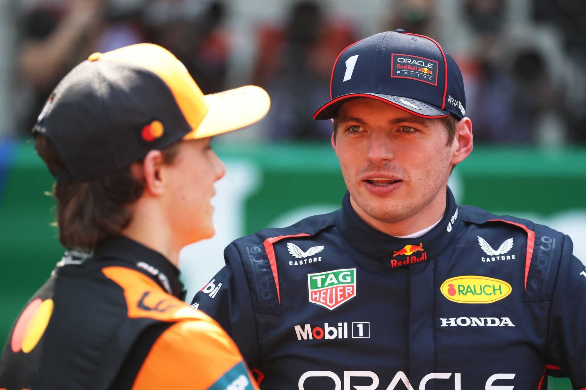 Max Verstappen (right) is now level with Oscar Piastri (left) in the standings