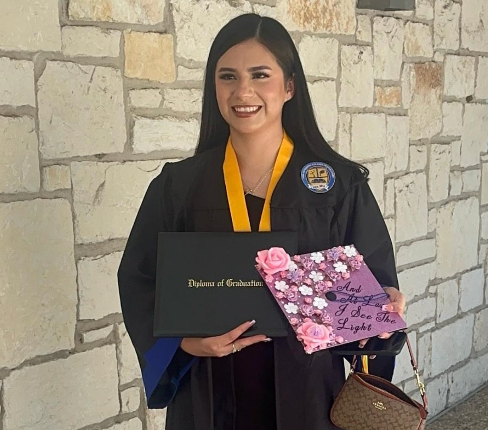 College student Any Lucia Lopez Belloza, pictured after graduating from high school, was detained and deported to Honduras after attempting to fly from Massachusetts to Texas to spend Thanksgiving with her family