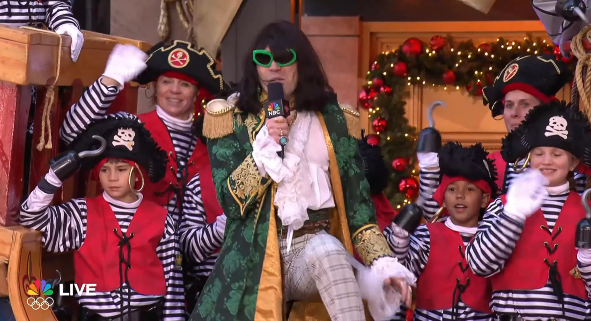 Mr. Fantasy performing on the Jolly Polly Pirate Ship during the Macy’s Thanksgiving Day Parade
