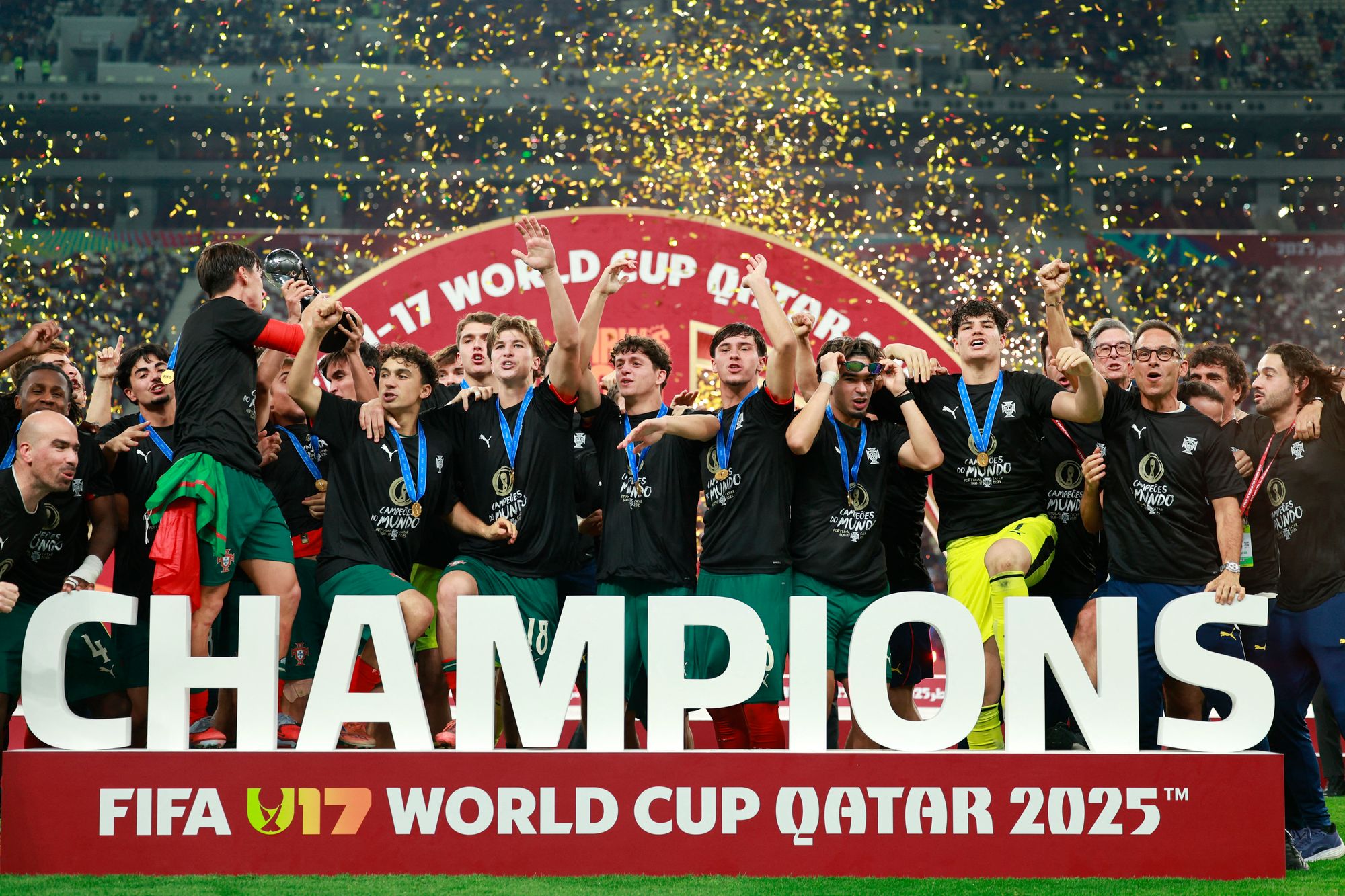 <p>Portugal beat Austria to be crowned winners of the U17 World Cup</p>