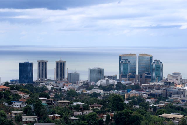 <p>The skyline of Trinidad and Tobago's capital city, Port of Spain. An American was found dead in Castara, a fishing village on the island of Tobago, according to reports</p>