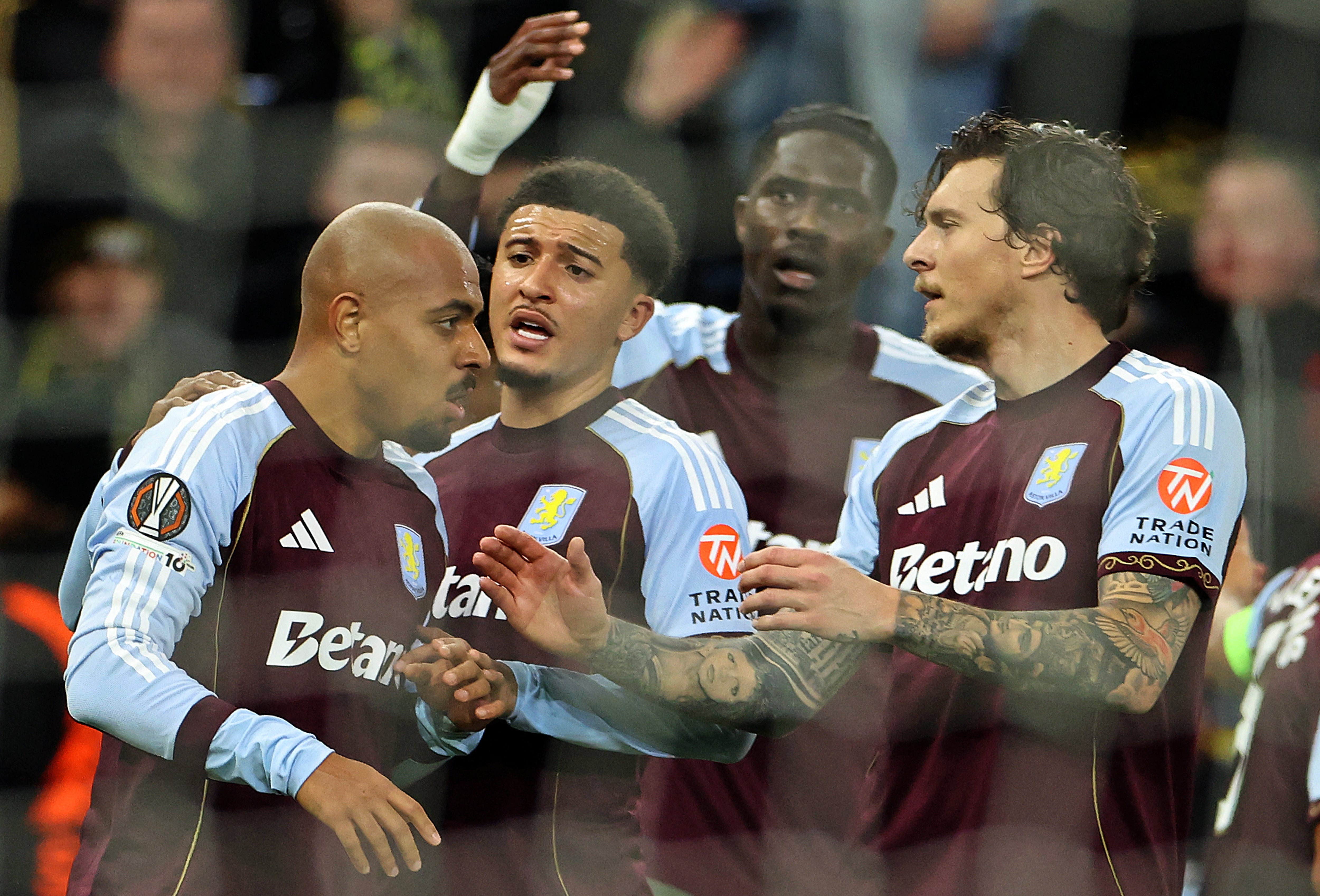 And Villa saw the game stopped for five minutes at one point