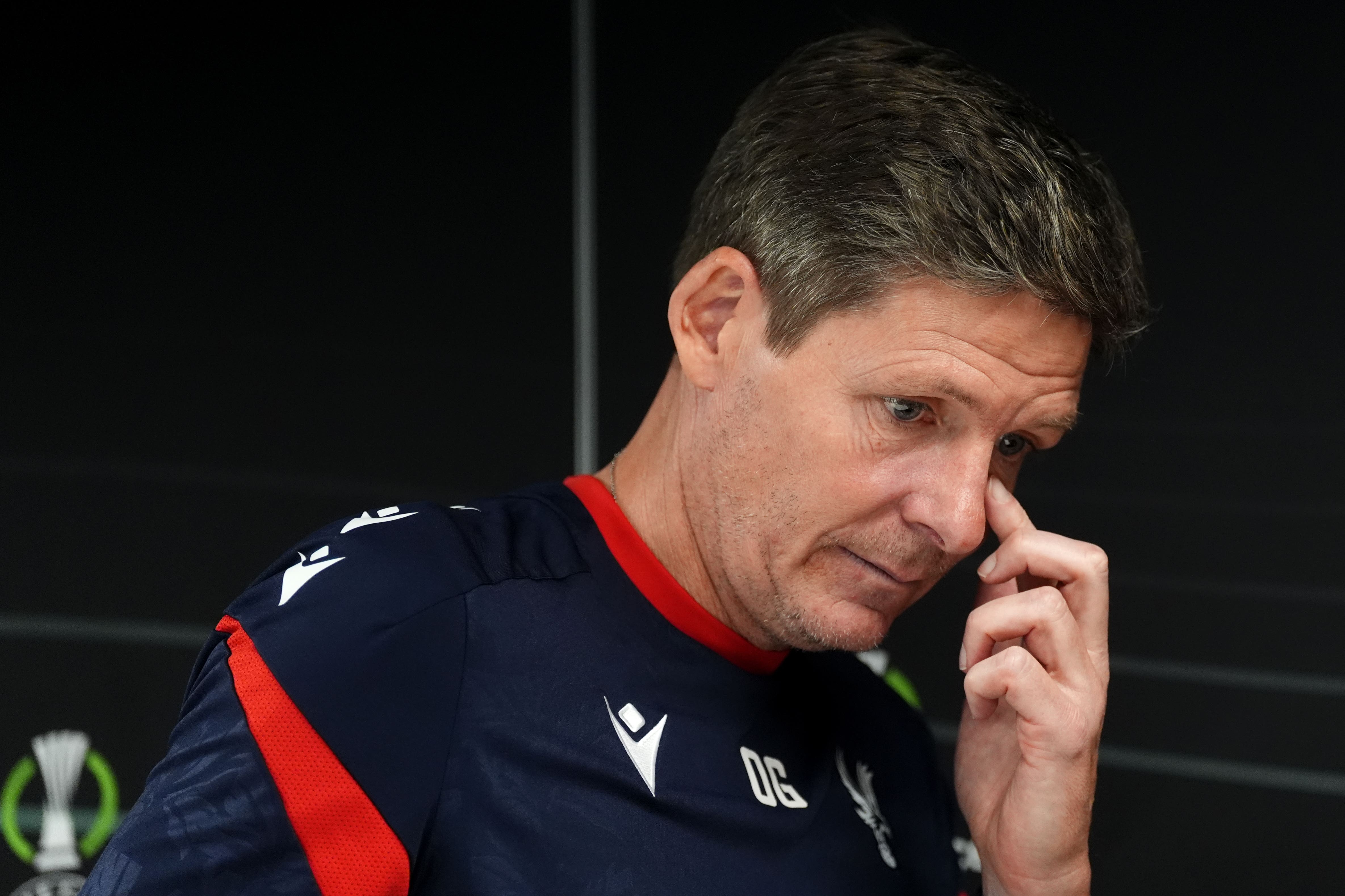 Oliver Glasner’s Crystal Palace slipped to defeat in Strasbourg (Adam Davy/PA)