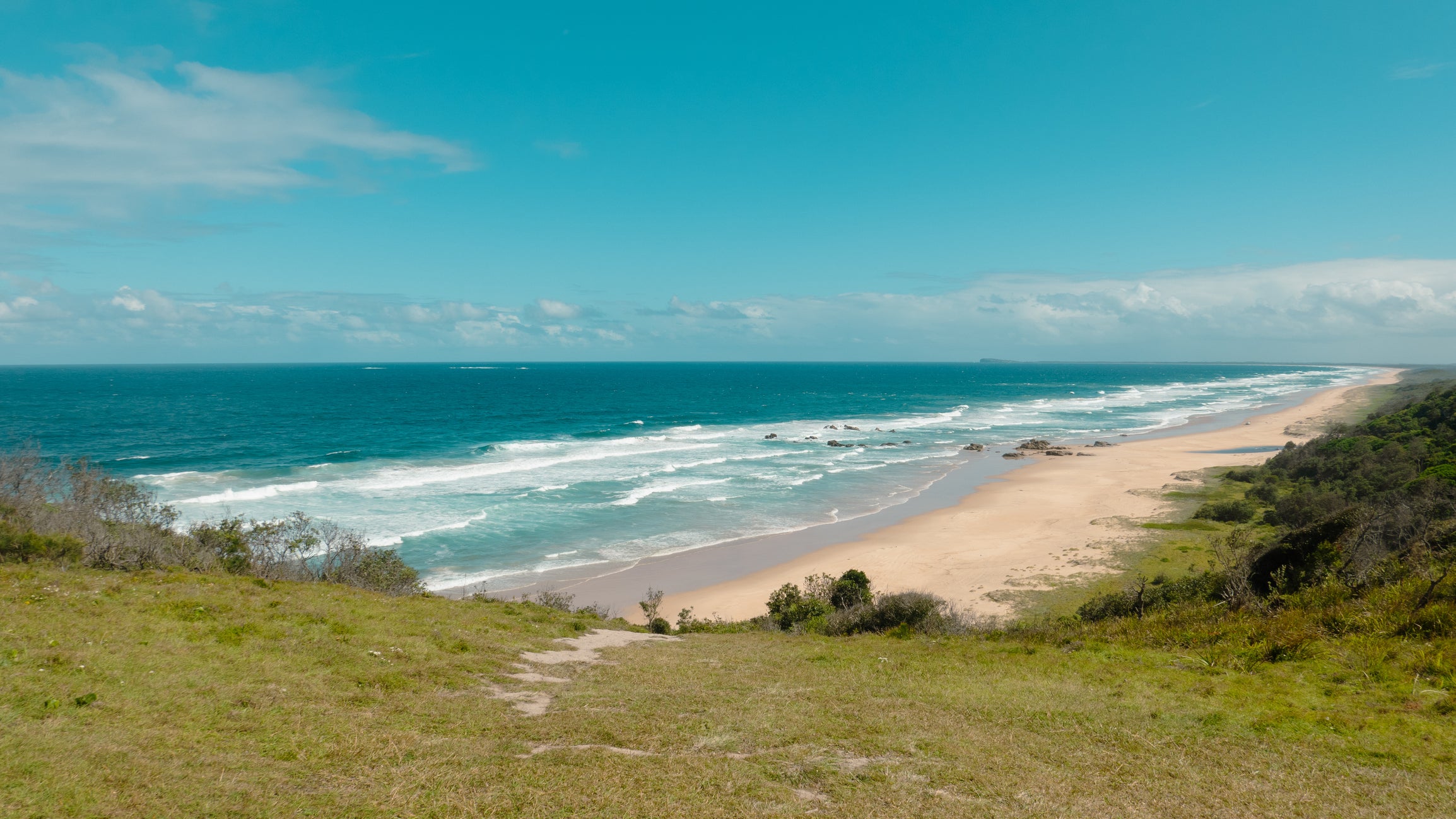 <p>Aerial view of Kylies Beach, Crowdy Bay National Park</p>