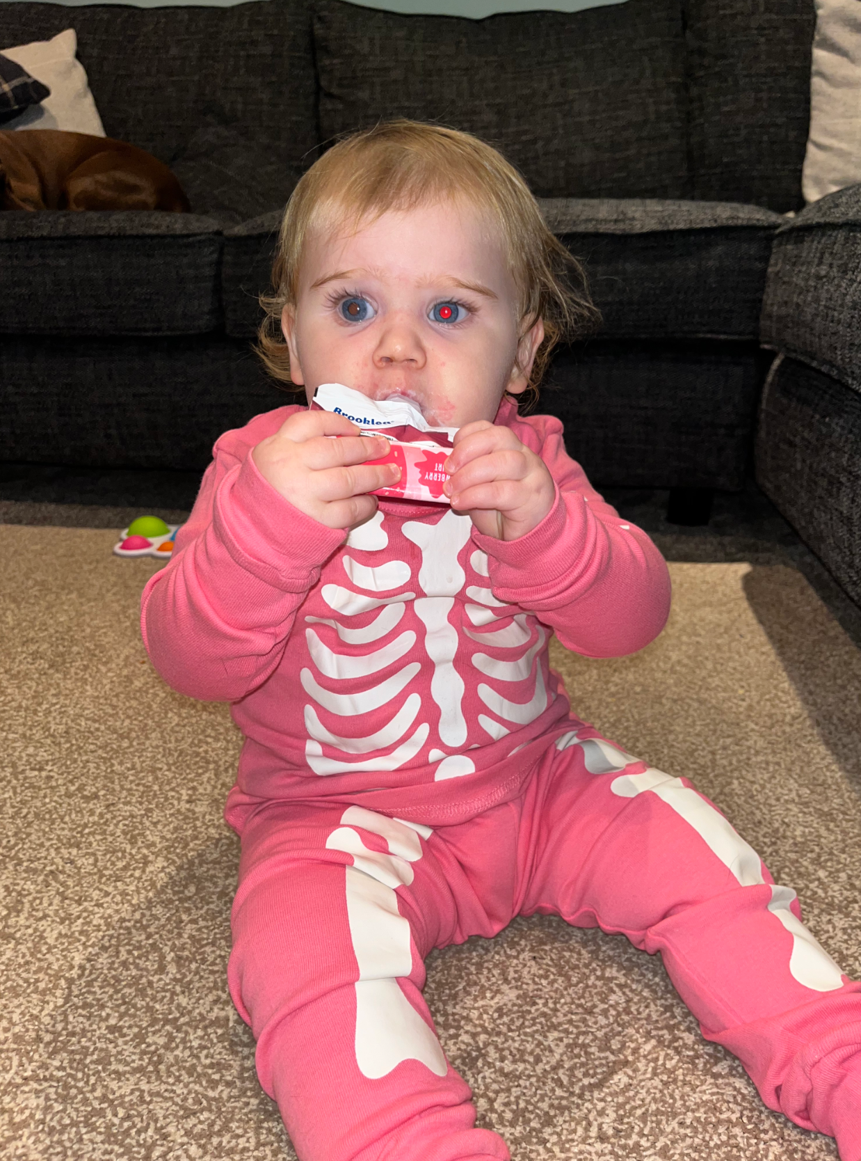 Ava had a 22mm grade E tumour behind her eye