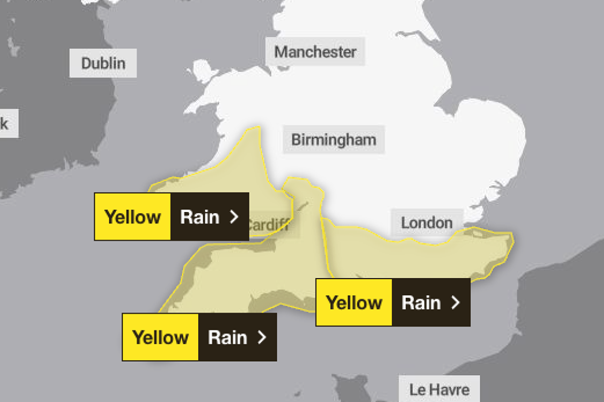 Weather map: Where heavy rain will hit London, England and Wales this weekend after Met Office warning