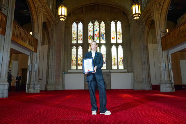 Actress Cate Blanchett after receiving the Freedom of the City of London (Ian West/PA)