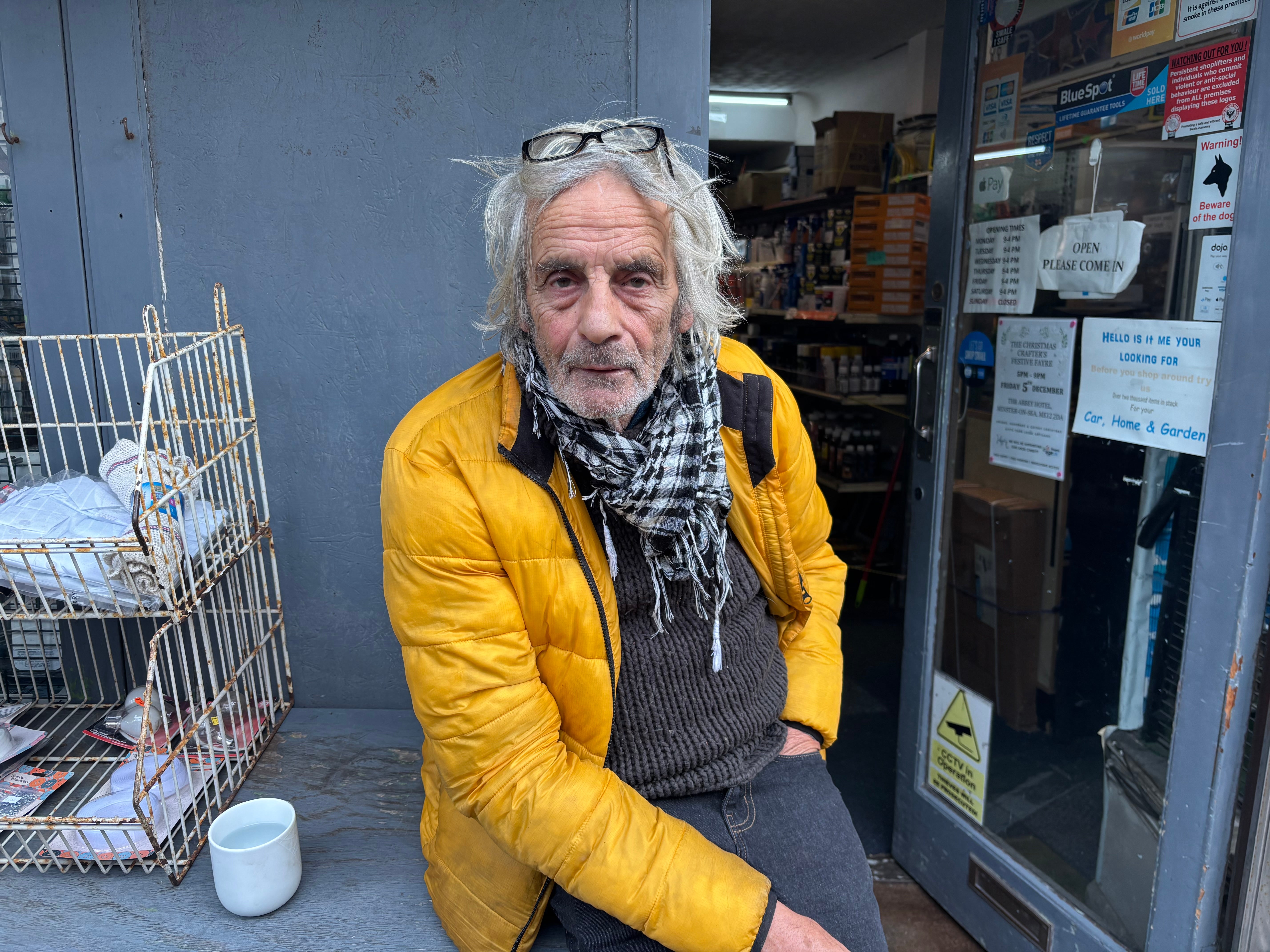 Peter Cripps outside his store on the Isle of Sheppey