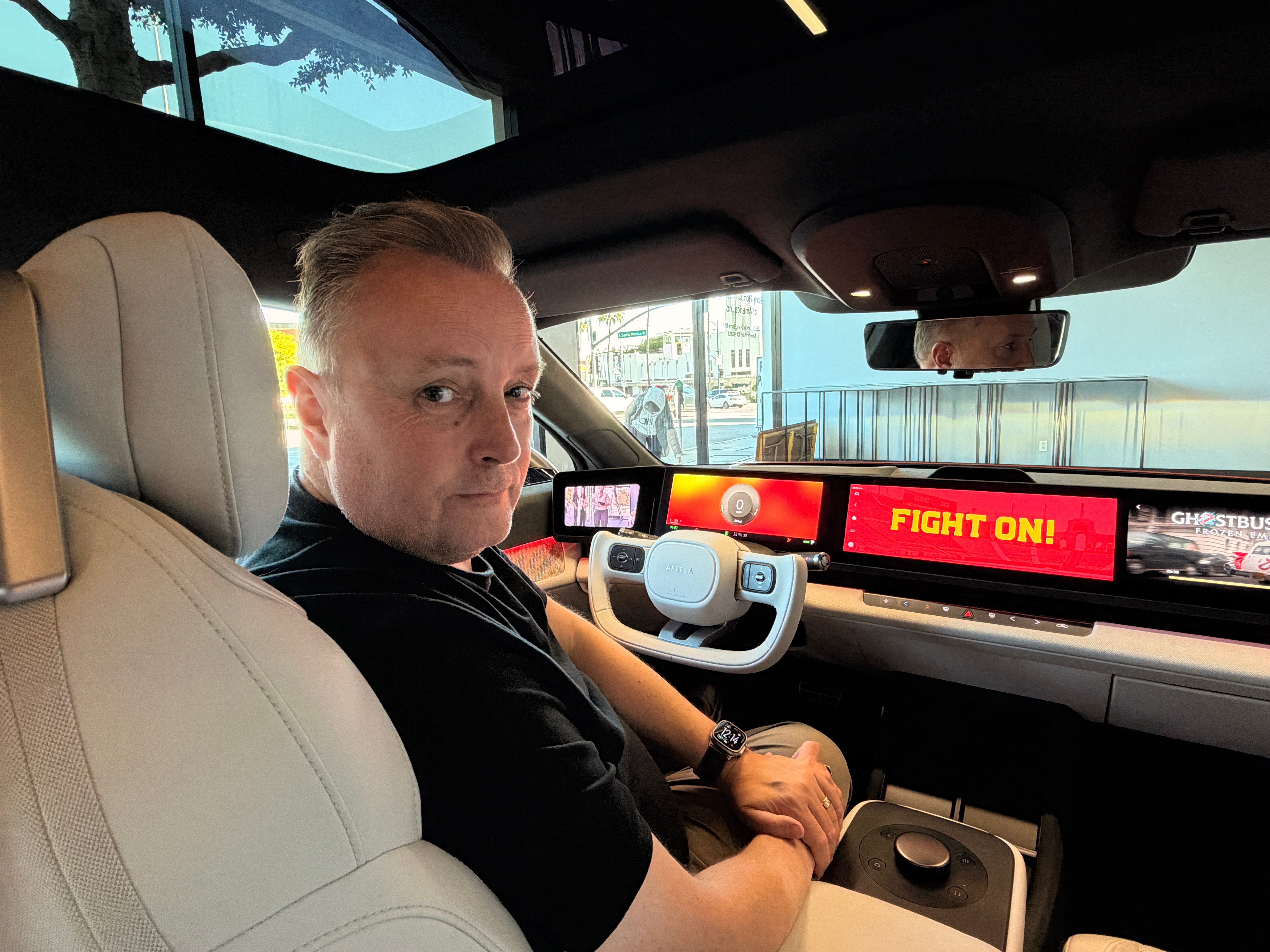 The Afeela 1 features a crystal clear screen that runs right across the width of the car