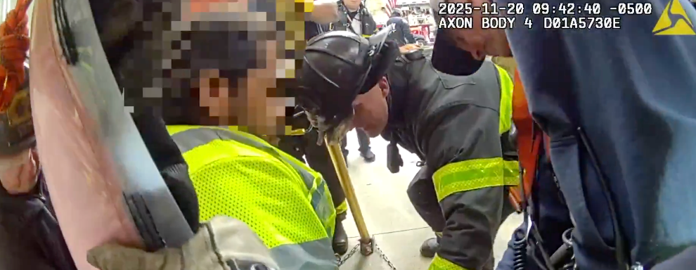 First responders rescued a construction worker who fell 30 feet into a manhole in New York City