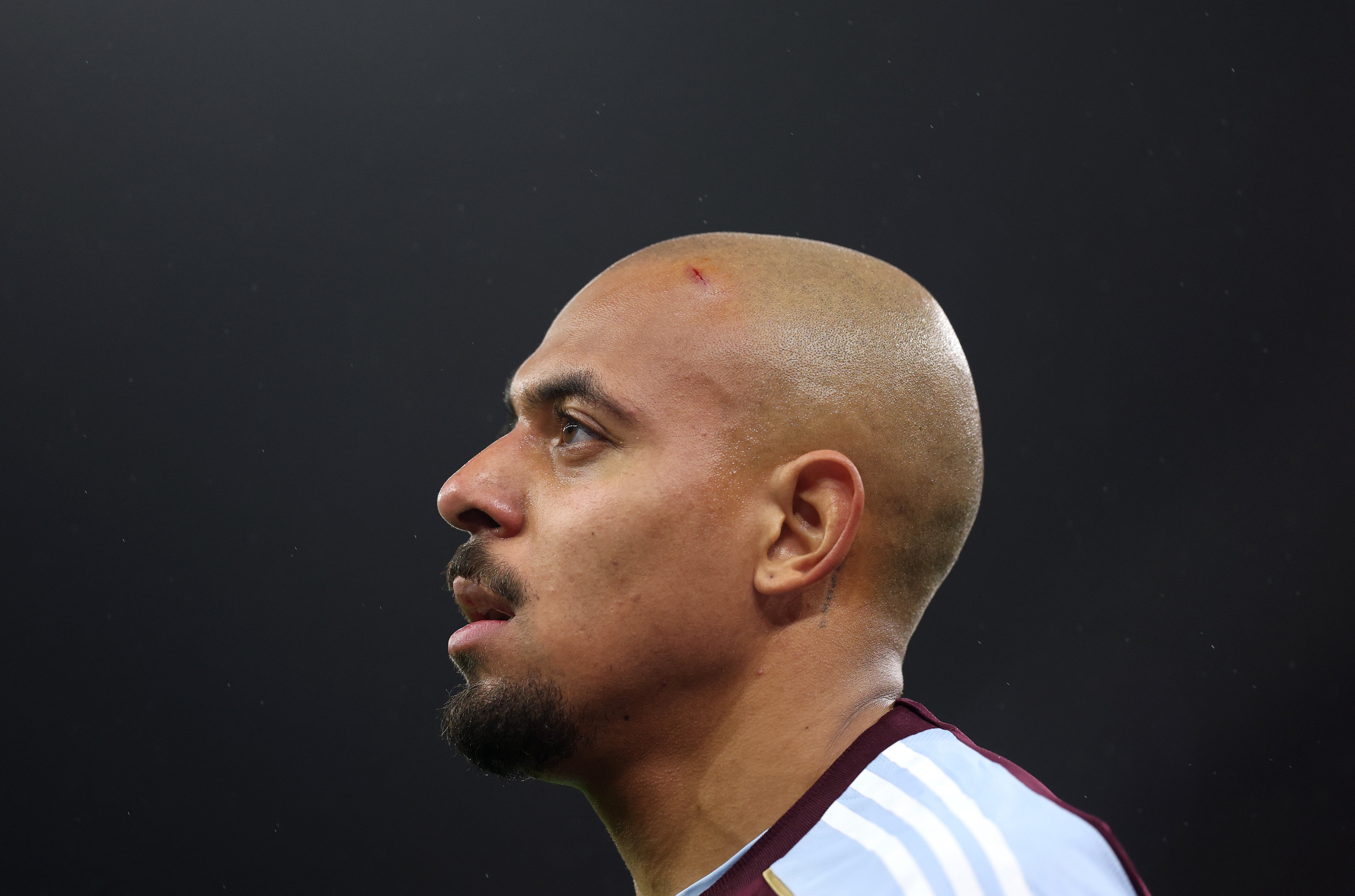 Malen suffered a small cut to the head after being hit by a plastic cup