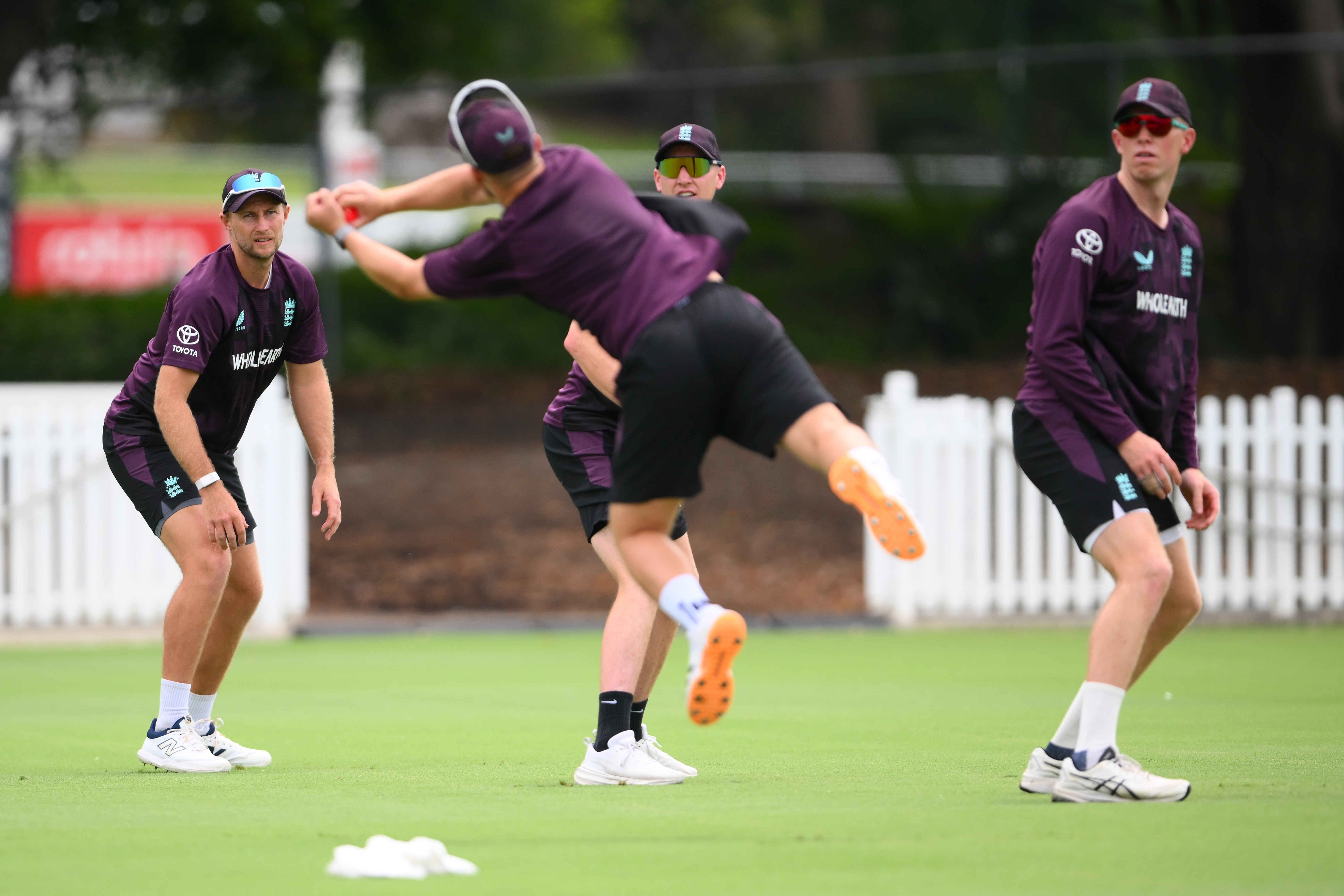 Mark Wood was absent as the rest of the England squad trained in Brisbane