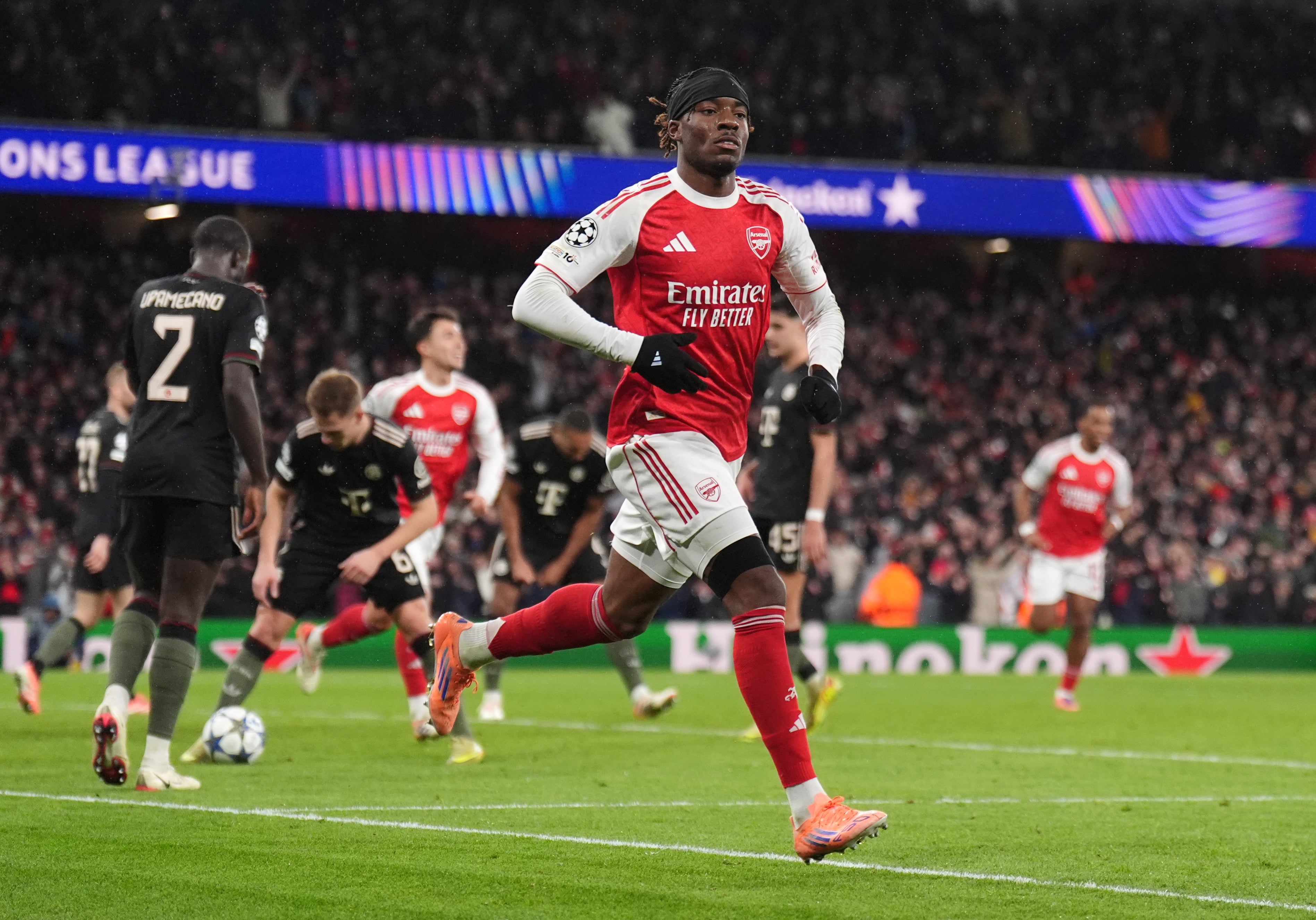 Noni Madueke scored in the impressive win against Bayern Munich (John Walton/PA)