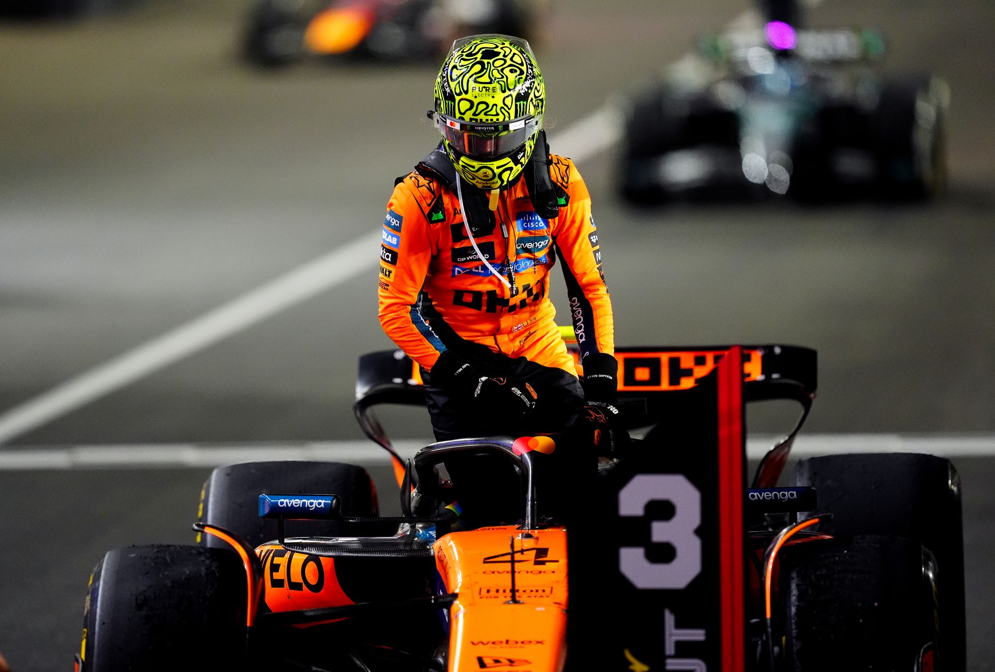 McLaren driver Lando Norris following the sprint race at the Lusail International Circuit.