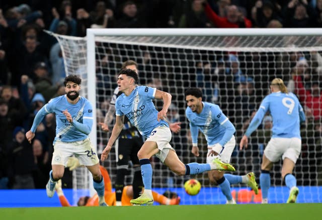<p>Foden secured the winner for Man City after a controversial game</p>