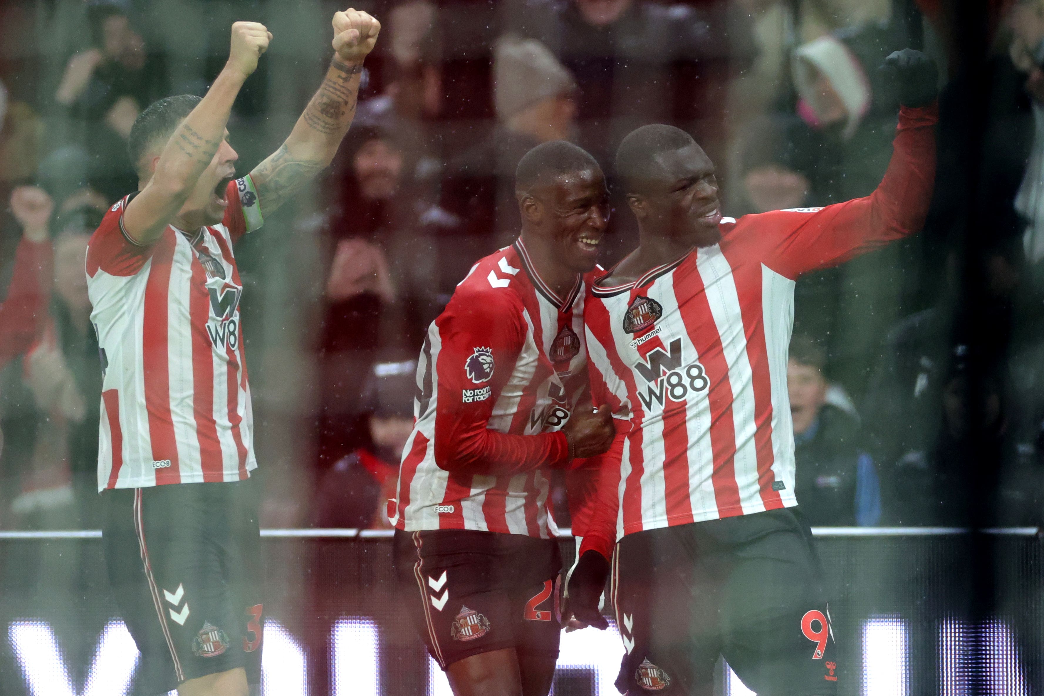 Sunderland’s Brian Brobbey celebrates his winning goal (Steve Welsh/PA)