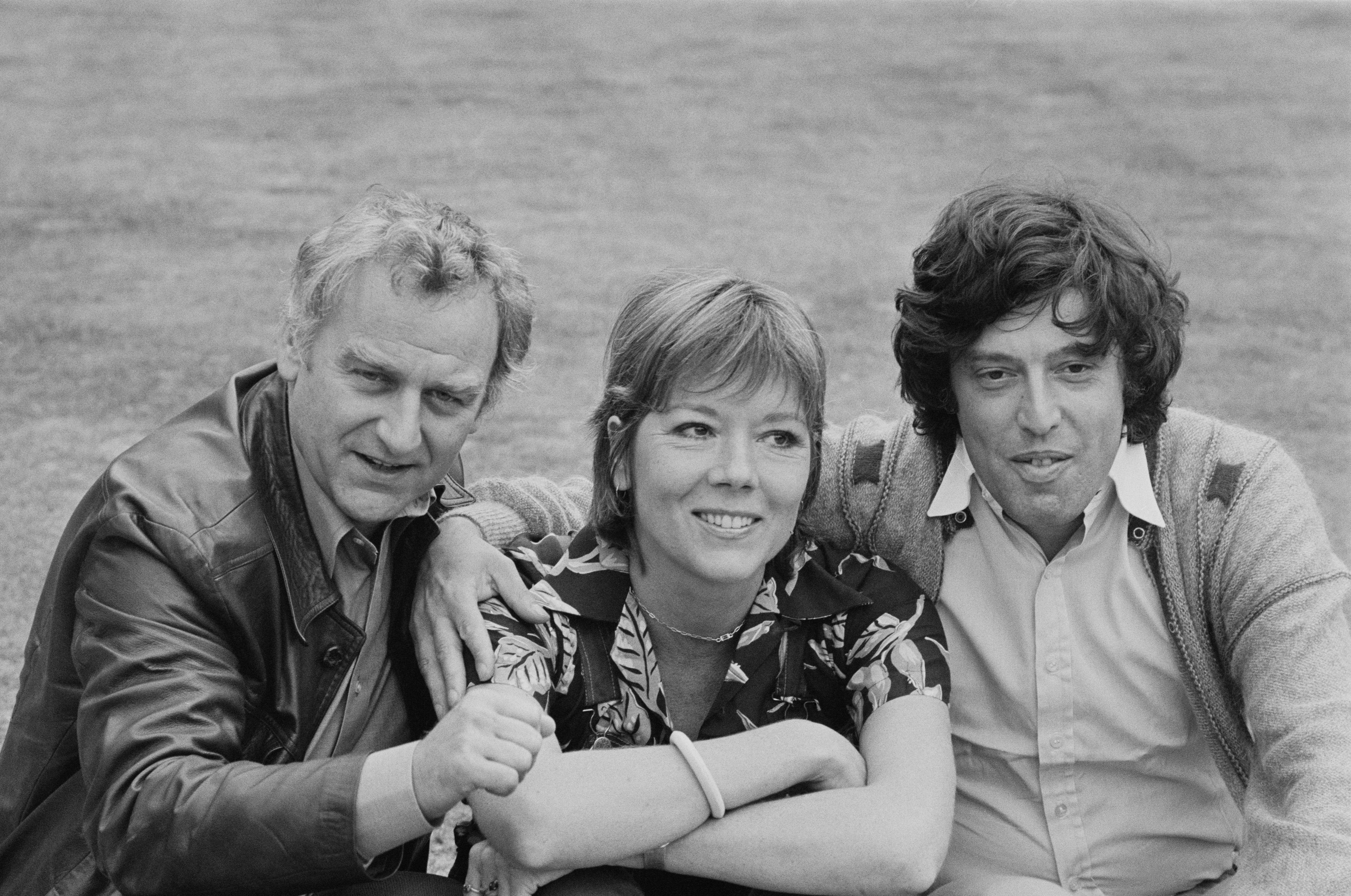 English actors John Thaw and Diana Rigg with Tom Stoppard in 1978
