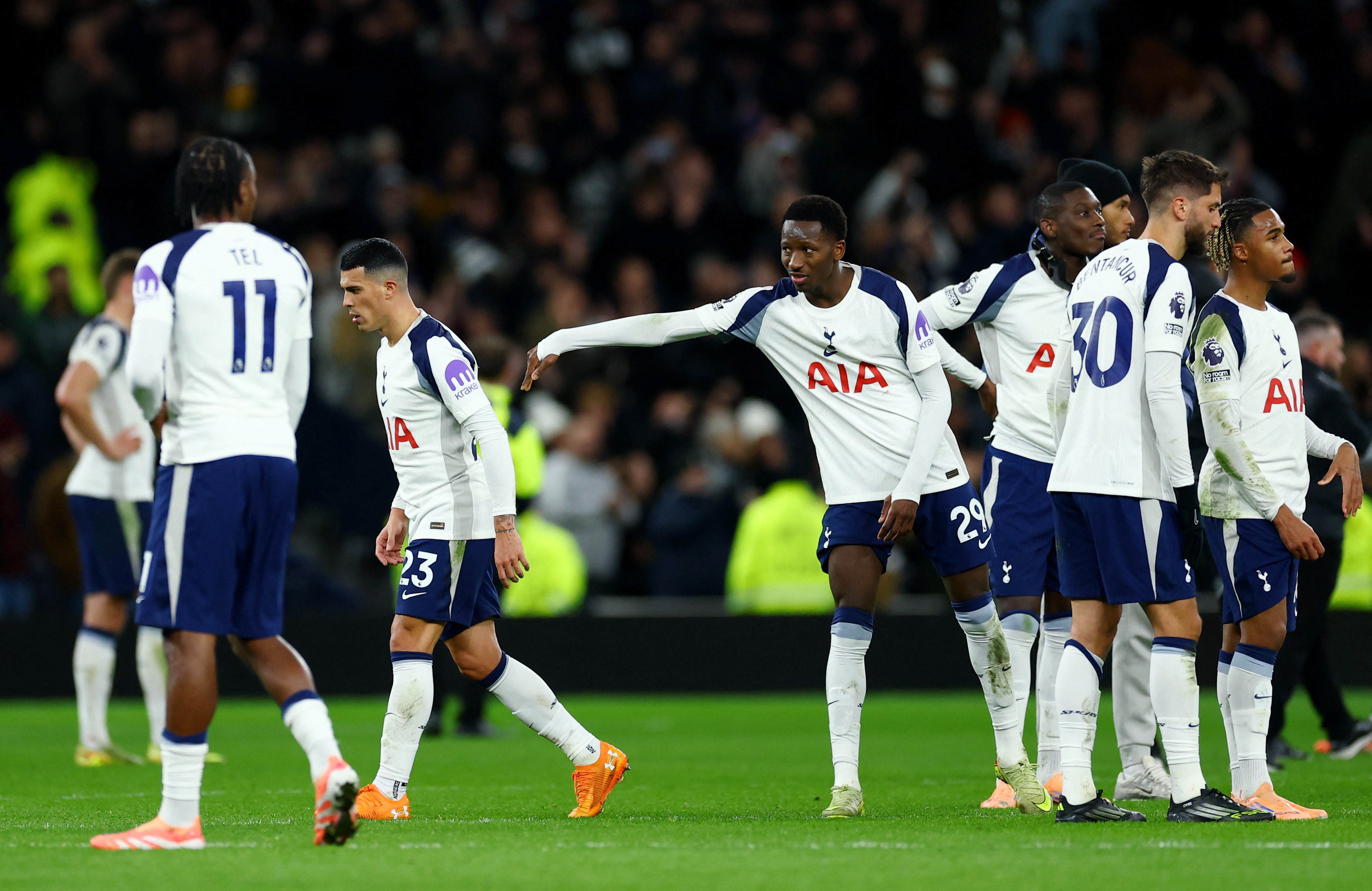 Tottenham Hotspur's Pedro Porro stormed down the tunnel after the home defeat against Fulham