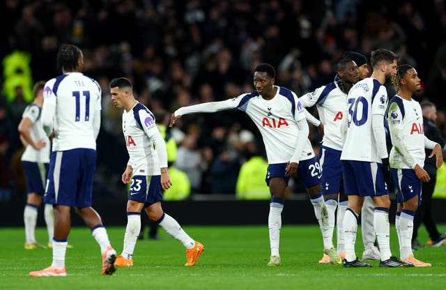 <p>Tottenham Hotspur's Pedro Porro stormed down the tunnel after the home defeat against Fulham </p>