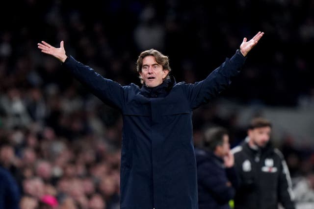 <p>Thomas Frank was not happy with the penalty awarded against his side (Bradley Collyer/PA).</p>