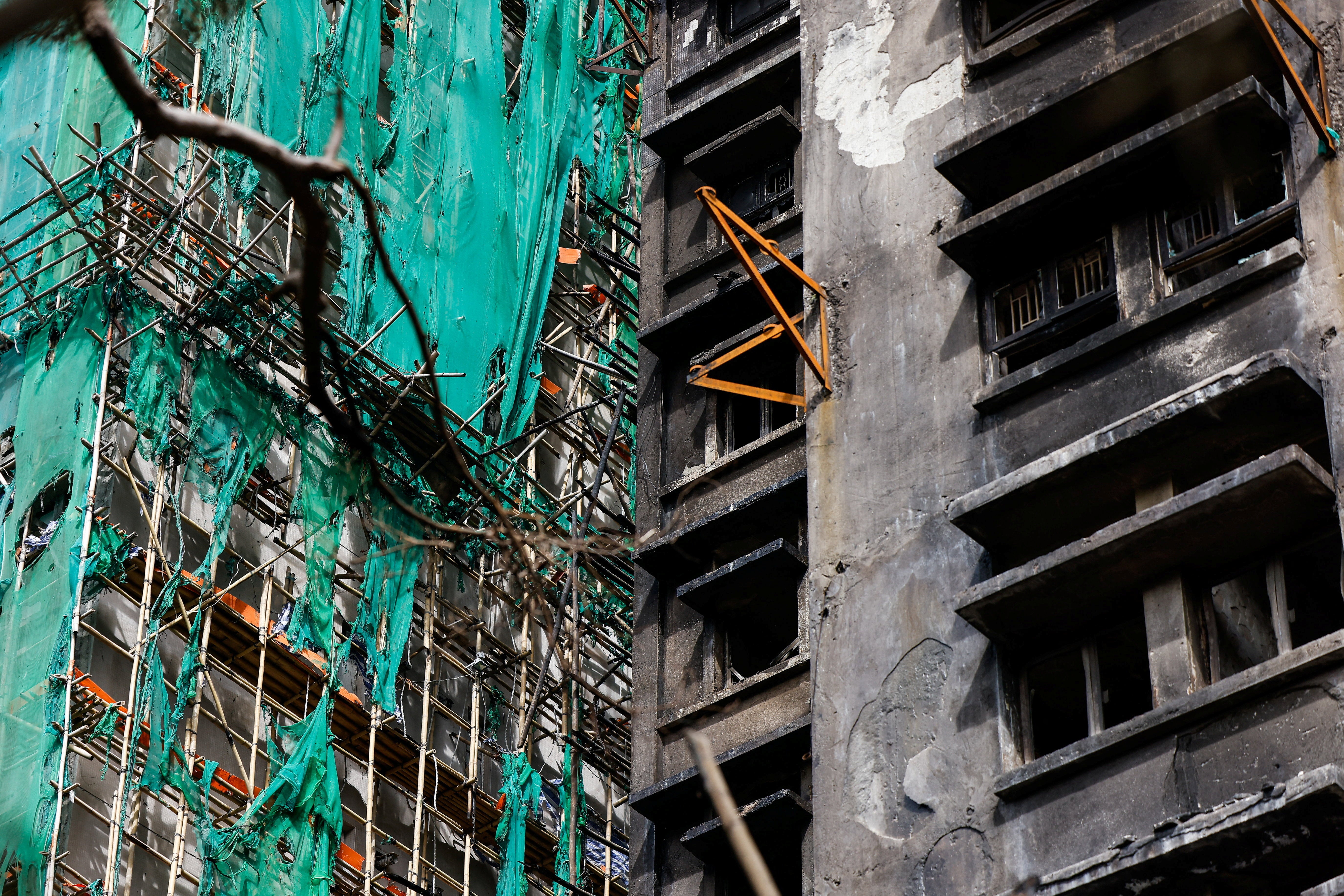 A view shows the buildings of the Wang Fuk Court housing complex after the deadly fire