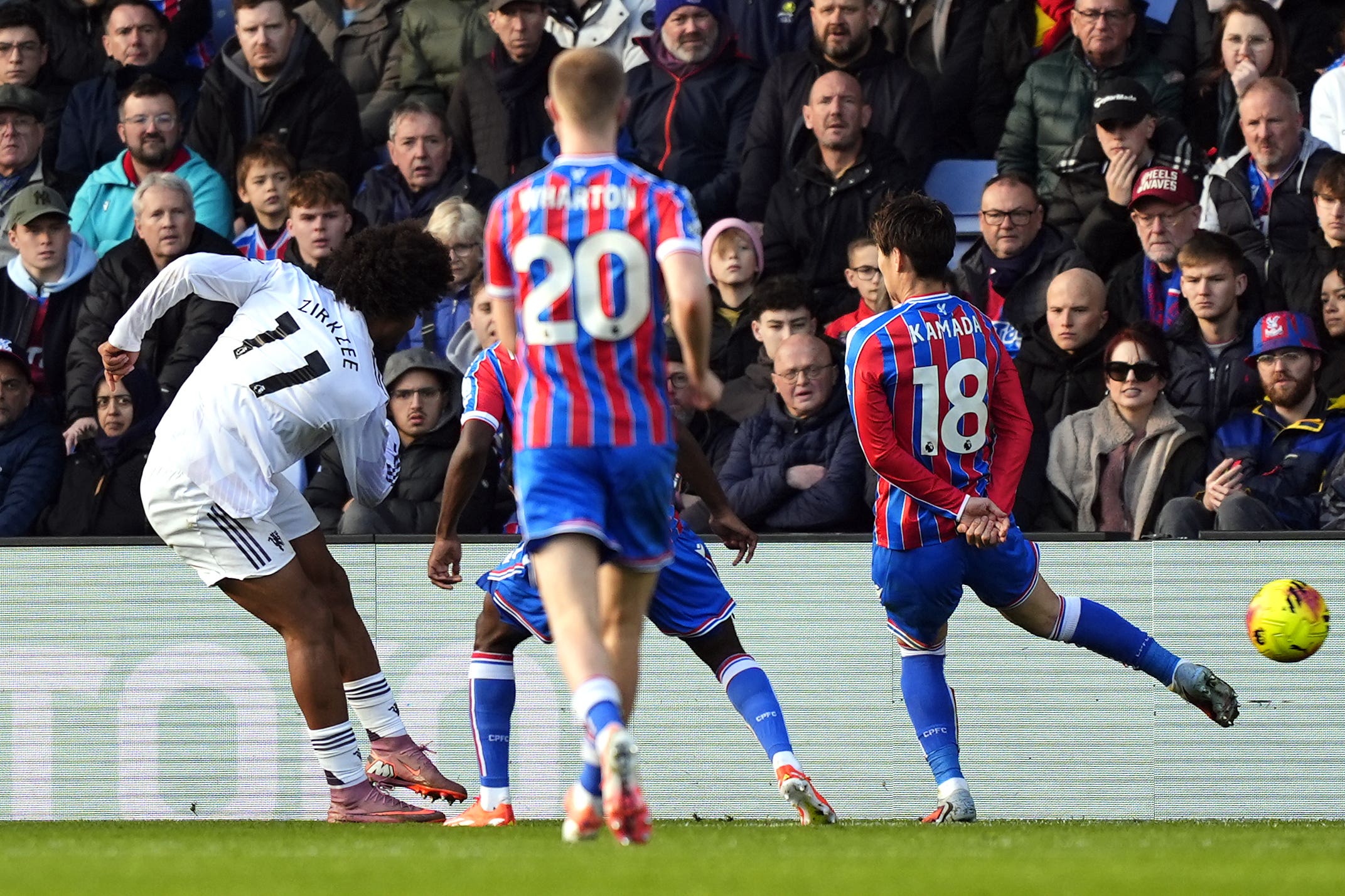 Joshua Zirkzee (left) sparks Manchester United’s 2-1 comeback win over Crystal Palace with an equaliser at Selhurst Park (Jordan Pettitt/PA).