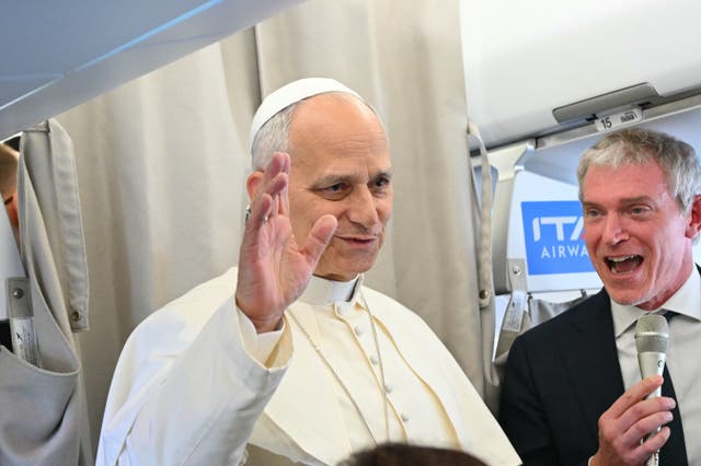 <p>Pope Leo spoke about the Israeli-Palestinian conflict on Sunday</p>