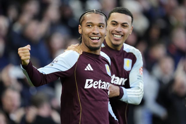 Boubacar Kamara, left, scored a stunning goal to give Aston Villa victory over Wolves (Nick Potts/PA)