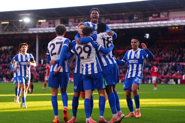Brighton earned a 2-0 victory over Nottingham Forest (Bradley Collyer/PA)