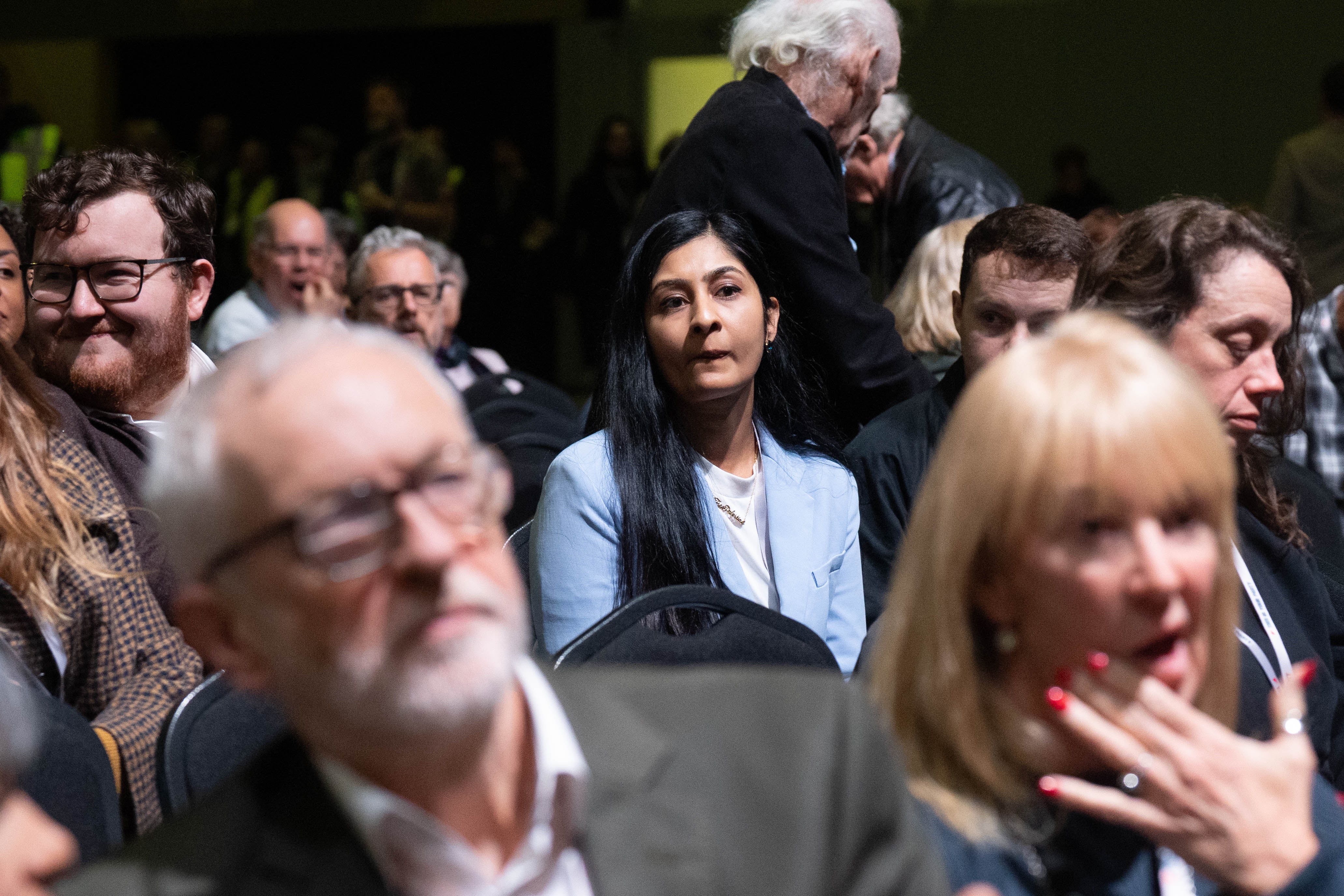 Jeremy Corbyn and Zarah Sultana during the Your Party founding conference on Sunday