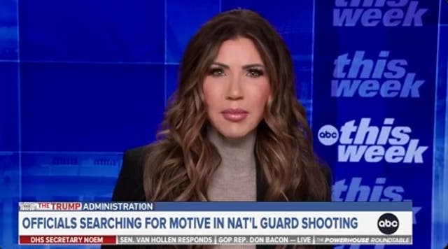 <p>DHS Secretary Kristi Noem claimed that the suspected shooter of two National Guardsmen in Washington D.C. was not vetted by the Biden administration before his refugee application was approved</p>