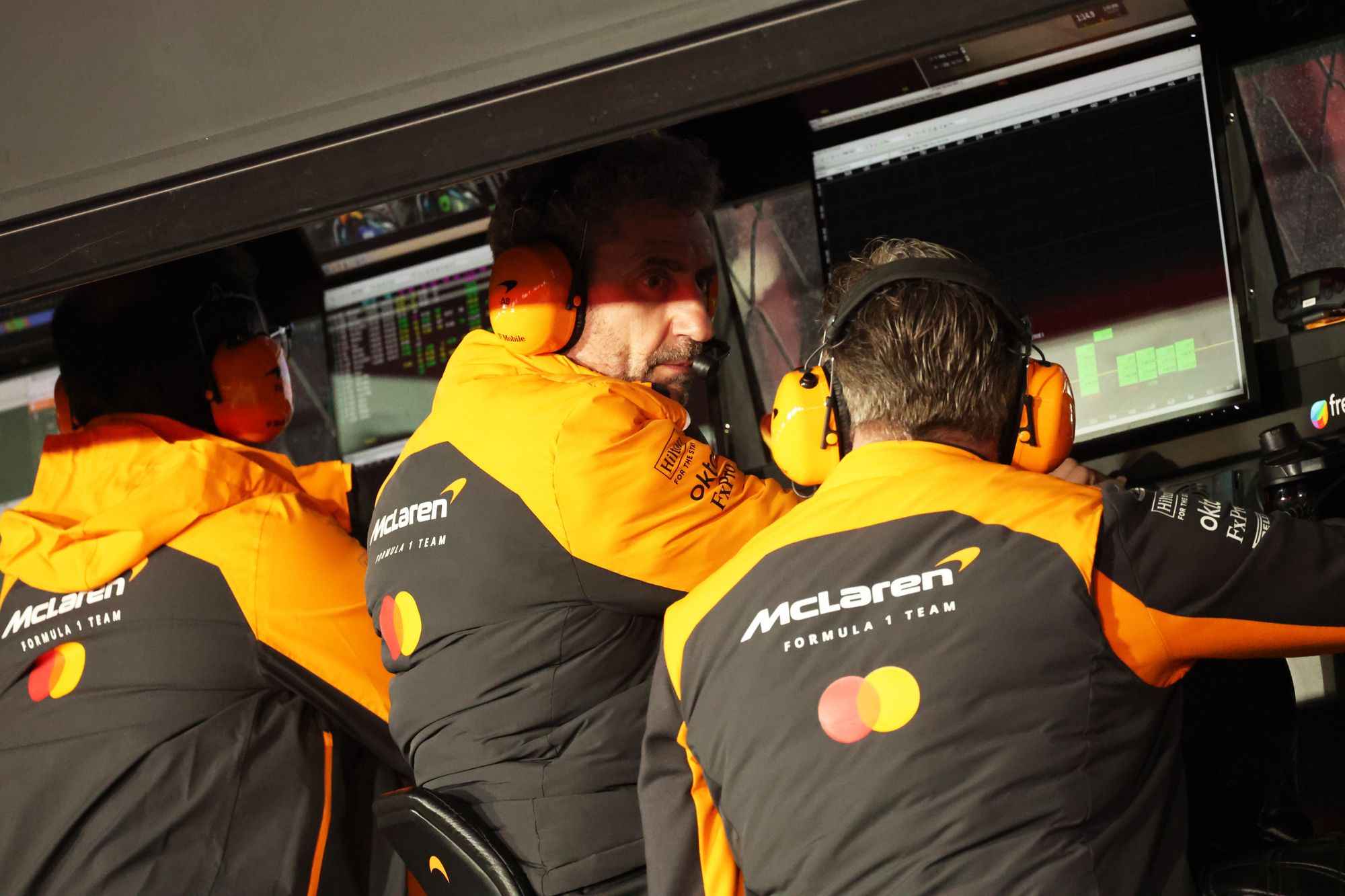 Questions must be asked of the McLaren pit wall (team principal Andrea Stella, centre)