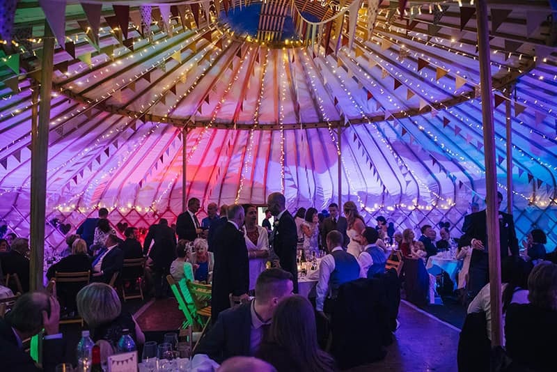 One of the large wedding venue yurts supplied by Yorkshire Yurts Ltd