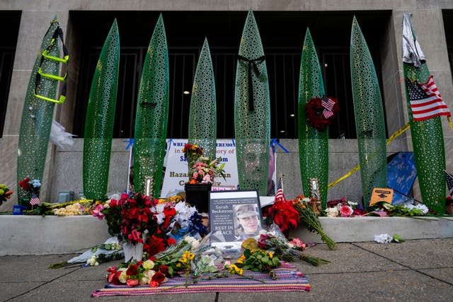 <p>The memorial in Washington following last week’s shooting</p>