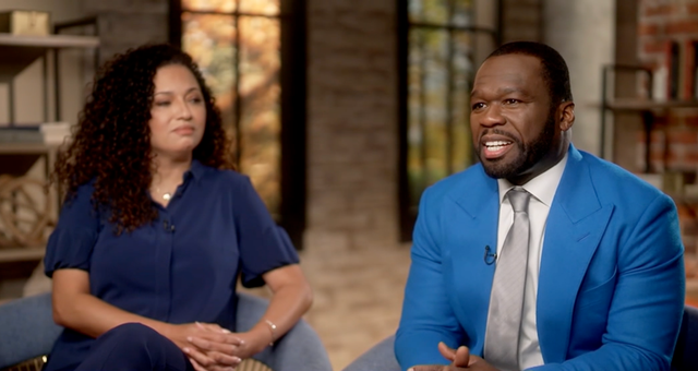 <p>(L-R) Alexandria Stapleton and 50 Cent on ABC News, speaking about their new documentary, 'Sean Combs: The Reckoning'</p>