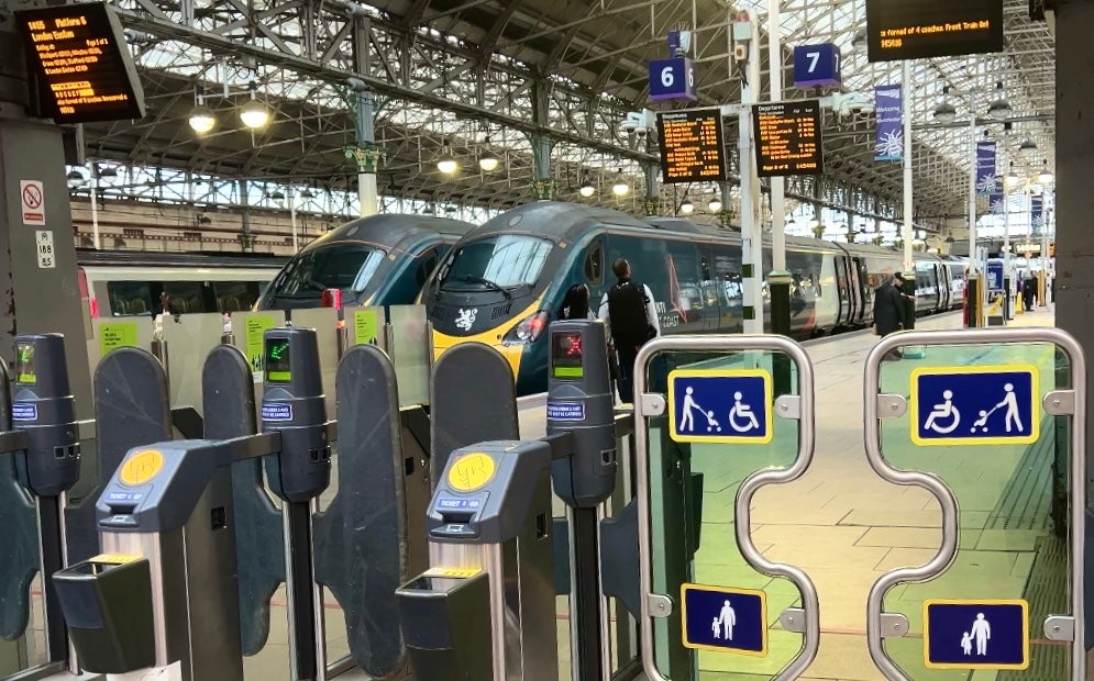 All aboard: The 7am Avanti West Coast express from Manchester Piccadilly can now carry paying passengers