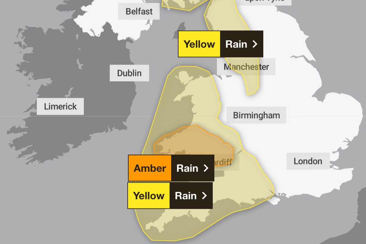 Mapped: Where heavy rain is set to hit this week as Met Office issues ‘danger to life’ warning