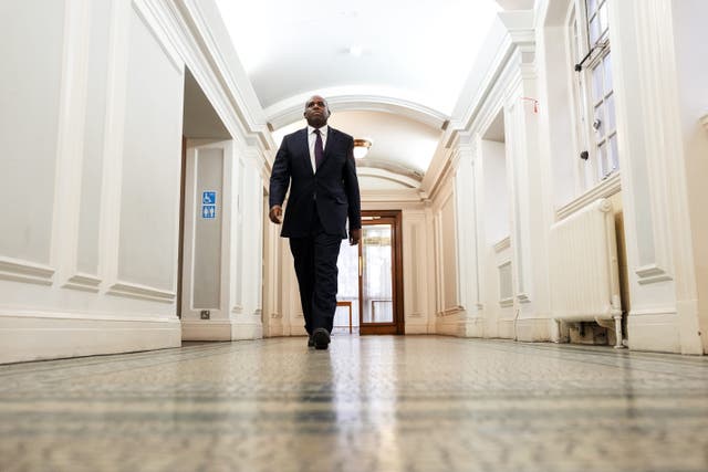 Deputy Prime Minister and Justice Secretary David Lammy during a visit to Inner London Crown Court ahead of an announcement of major reforms to the criminal justice system (Jordan Pettitt/PA)