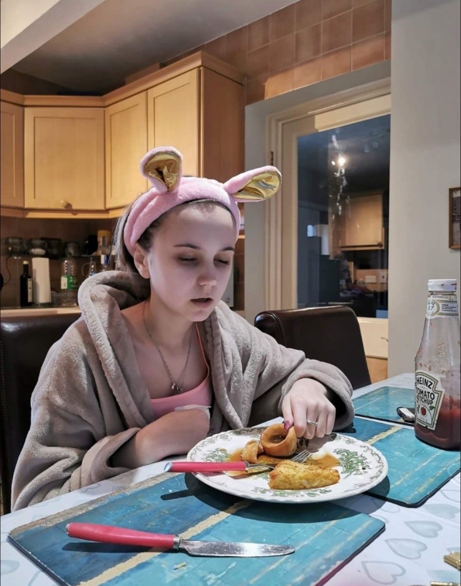 Ms Dare has long struggled to eat and keep her food down due to the disease