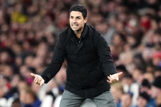 Manajer Arsenal Mikel Arteta menginginkan dukungan penuh lagi dari penonton di Emirates Stadium pada Rabu malam (Adam Davy/PA)