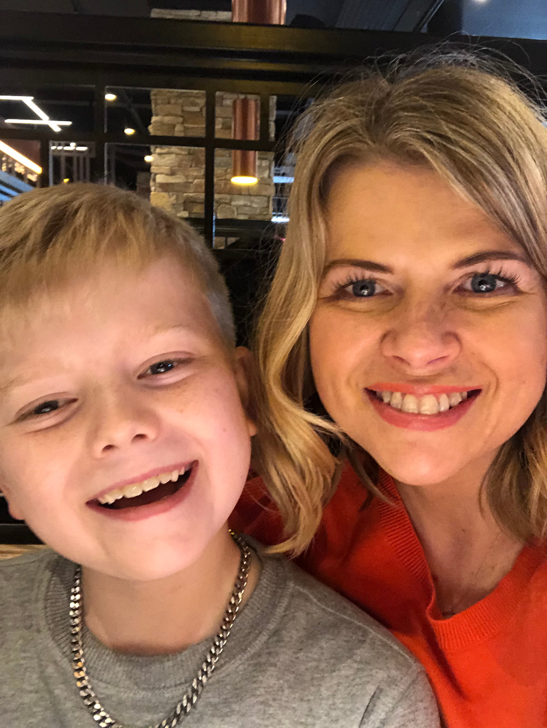 Louise Fox with her son George