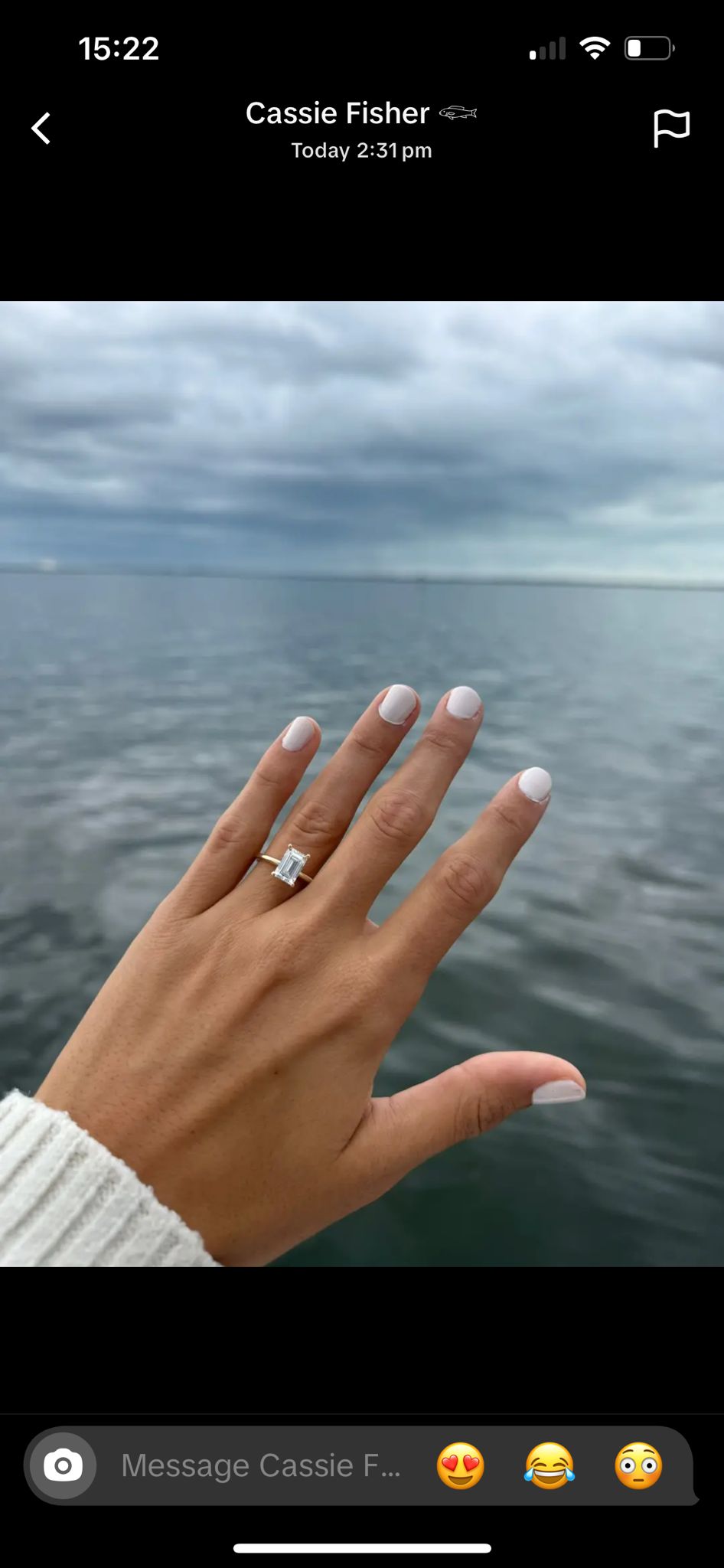 Cassie Yammine thought she lost her ring, shown here, in the water but a diver found it at the bottom of the ocean