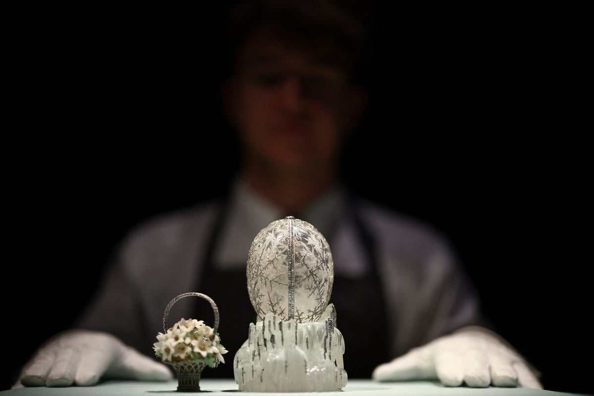 ‘Exquisite’ jewel-studded Faberge egg sells for world record £22.9 million at London auction